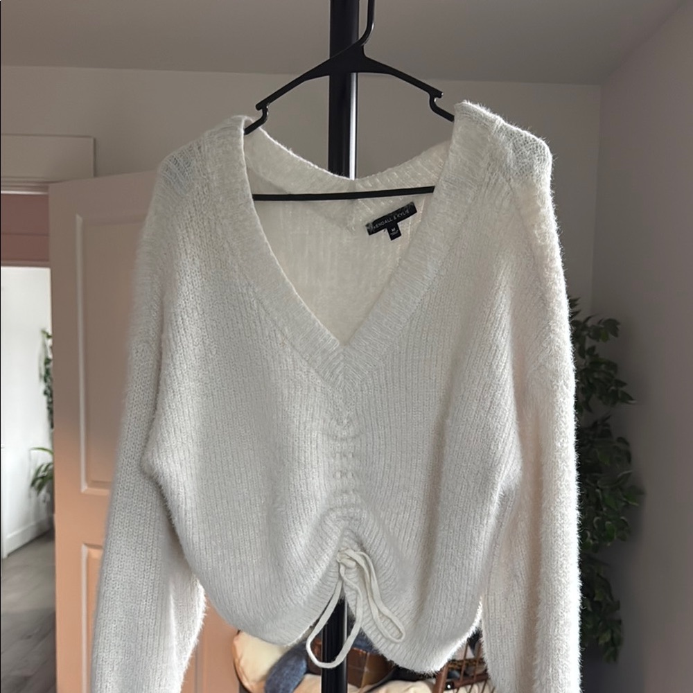 White V-Neck Sweater
